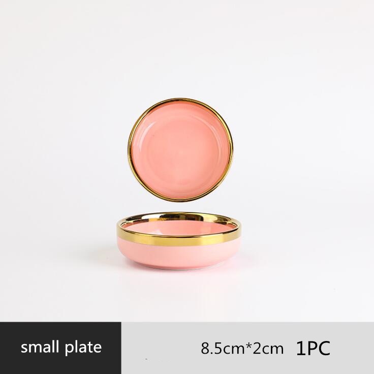 Pink with Golden Rim Tableware