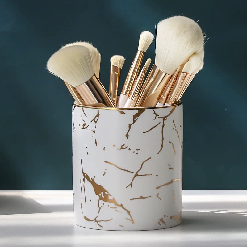 Marble Makeup Brush Organiser