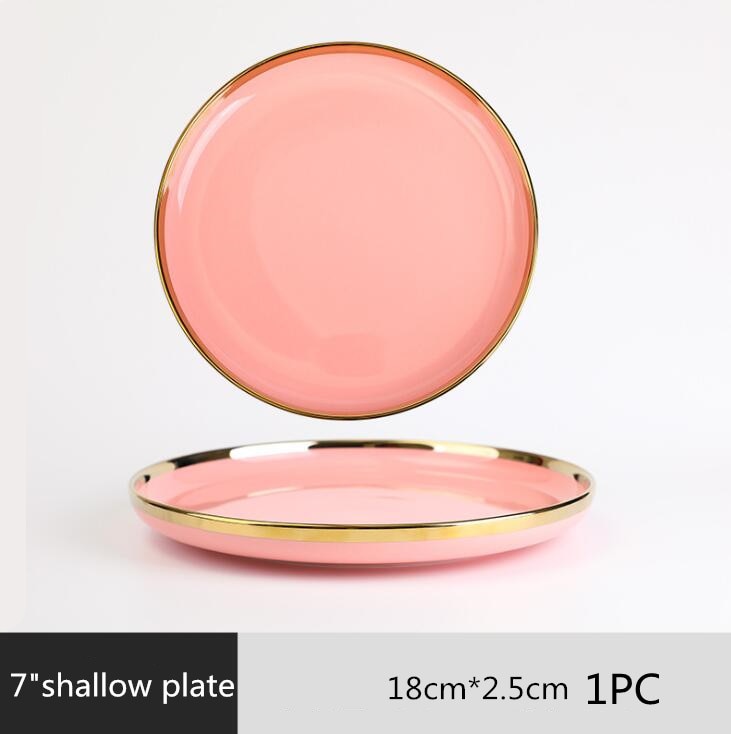 Pink with Golden Rim Tableware