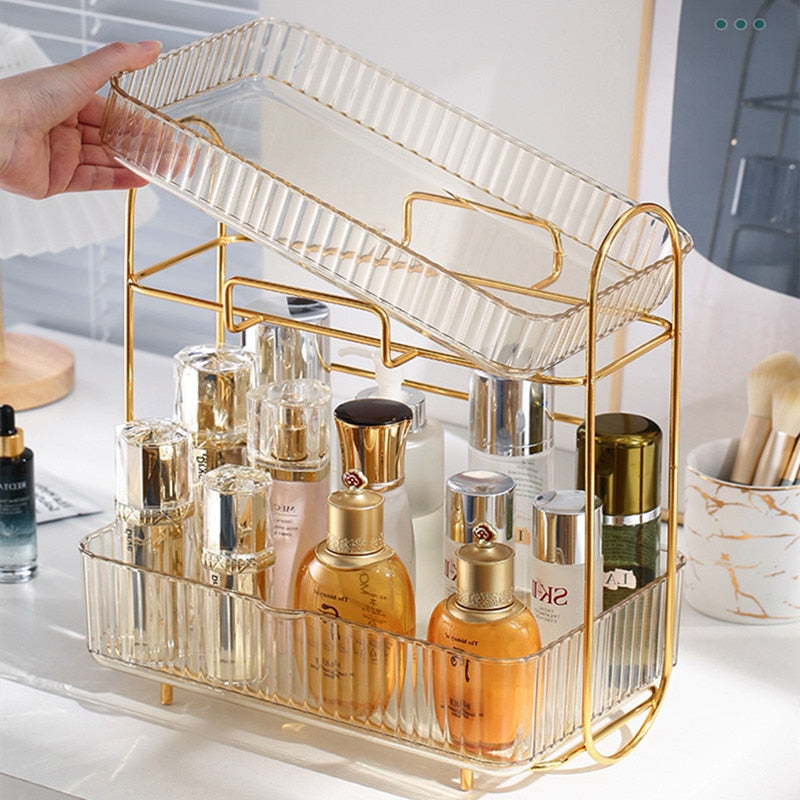 Golden Acrylic Beauty Organiser