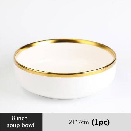 White with Golden Rim Tableware Set