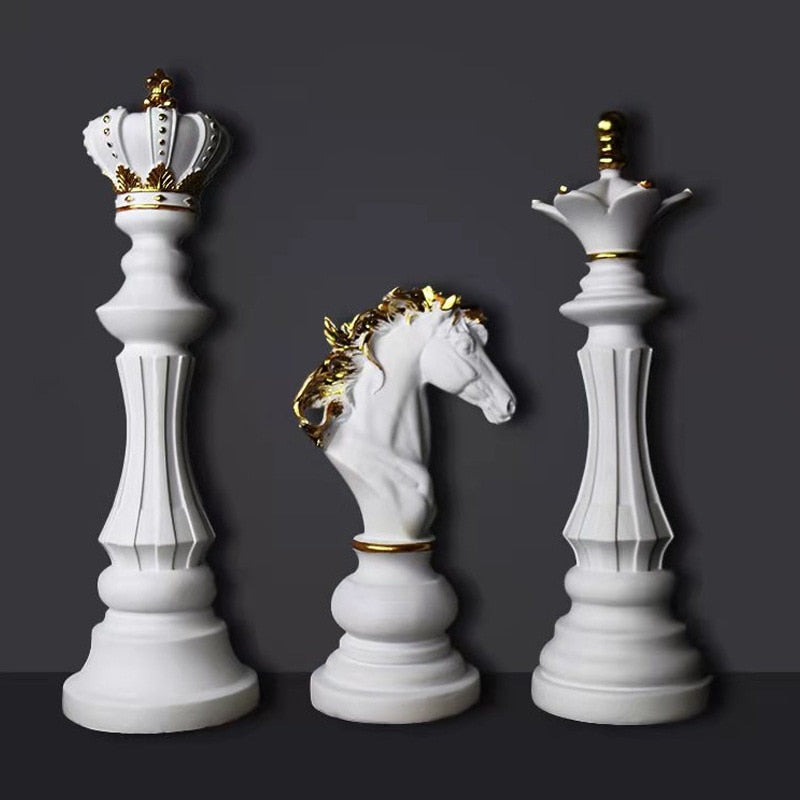 Resin Retro Chess Sculpture