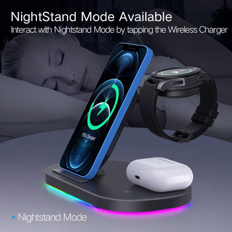 Multifunctional Wireless Phone/Watch/Earphones Charger