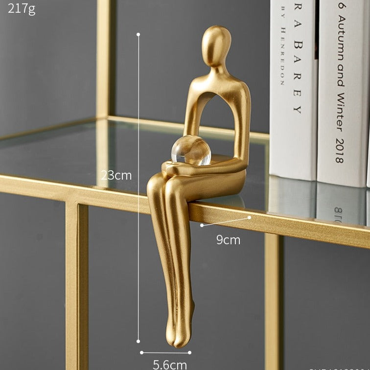 Abstract Golden Miniature Sculptures