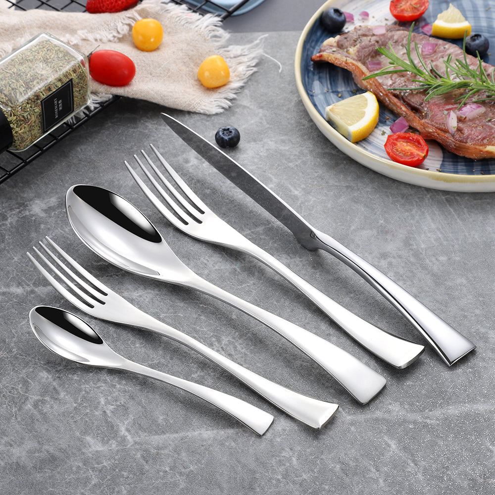 Stylish 24 Piece Silver Cutlery Set