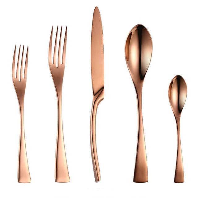 20 Piece Rose Gold Cutlery Set