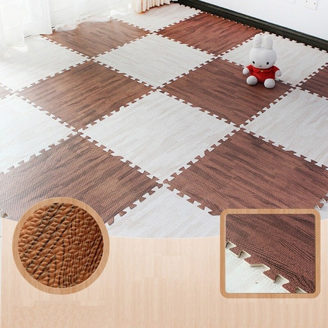 Puzzle Floor Mat - Faux Wood