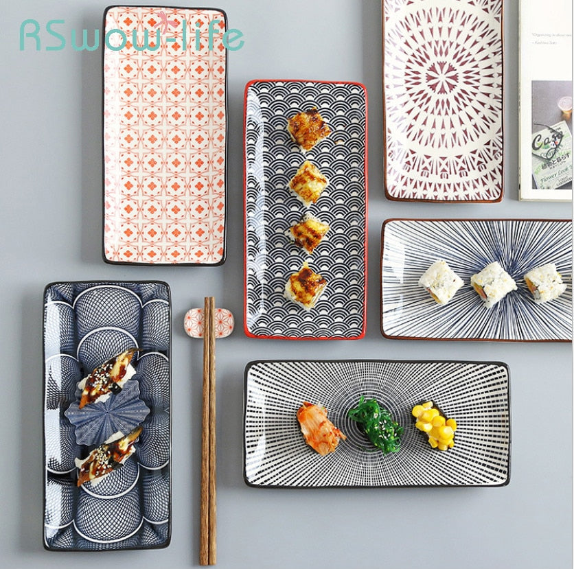 Itadakimasu Rectangle Serving Platters