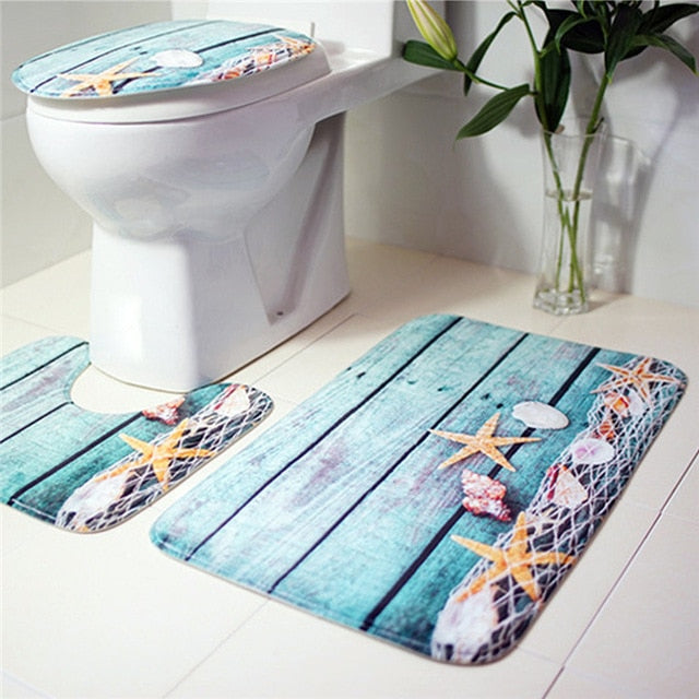 3 Piece Bathroom Mat Set