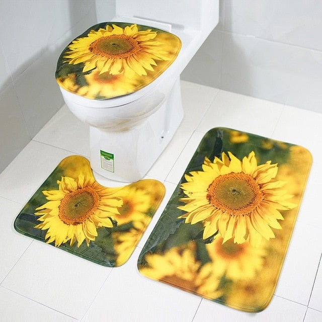 3 Piece Bathroom Mat Set