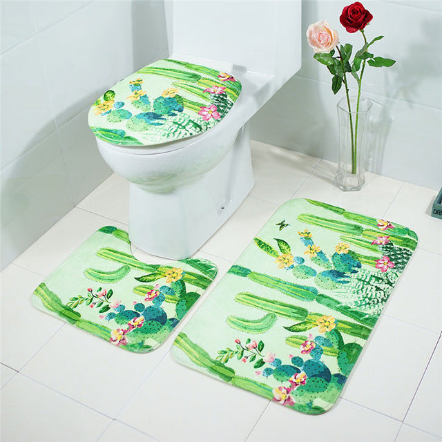 3 Piece Bathroom Mat Set