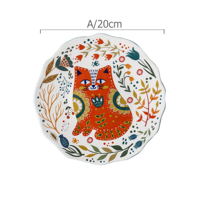 Artisan Cat Plates