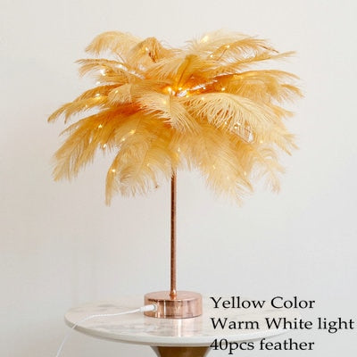 DIY Feather Table Lamp