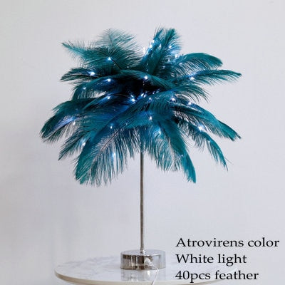 DIY Feather Table Lamp