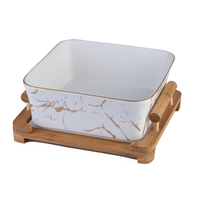 Black and White Marble Serving Dish