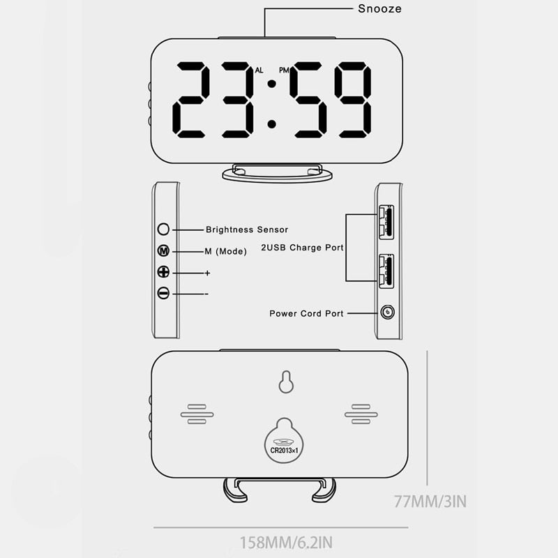 Electronic Charging LED Alarm Clock