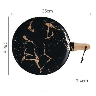 Black and White Marble Servingware