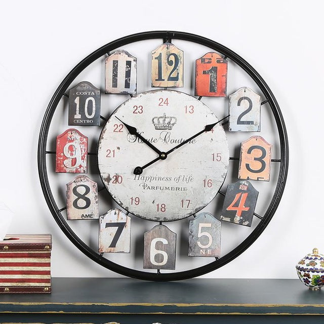 Rustic Tags Wall Clock