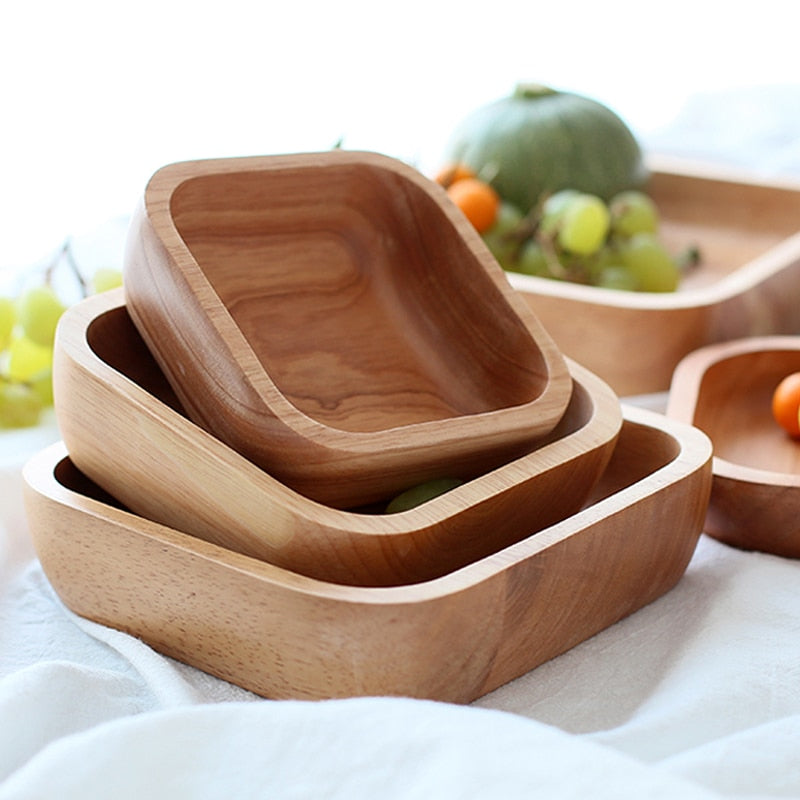 Wooden Square Bowls