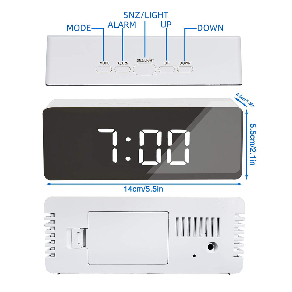 Mirror LED Alarm Clock