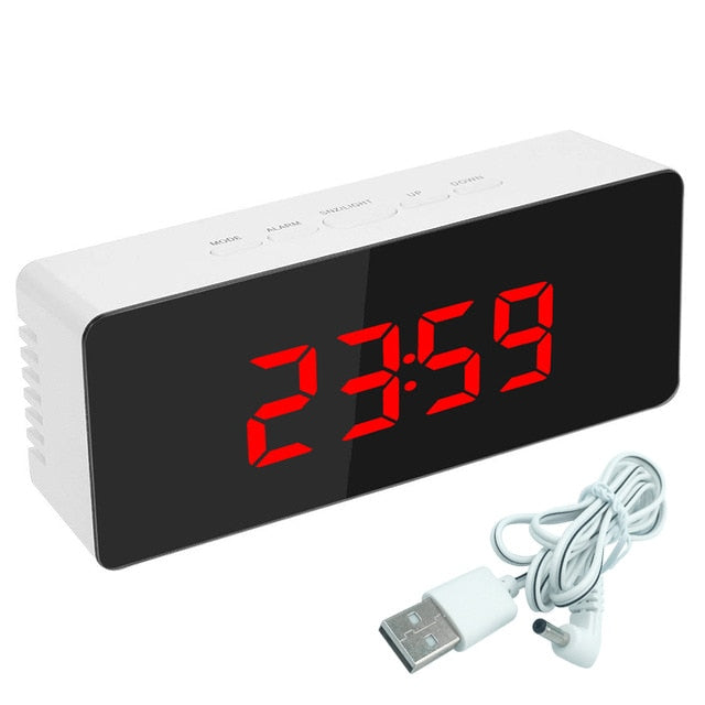 Mirror LED Alarm Clock