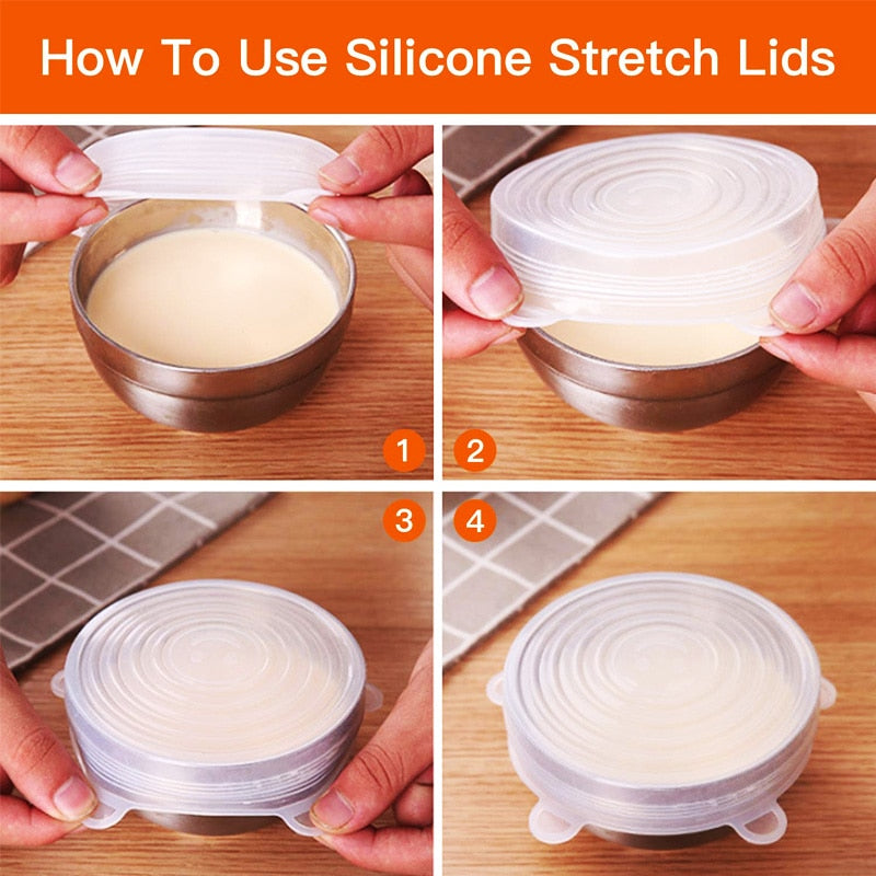 6 Piece Stretchy Food Lid Set