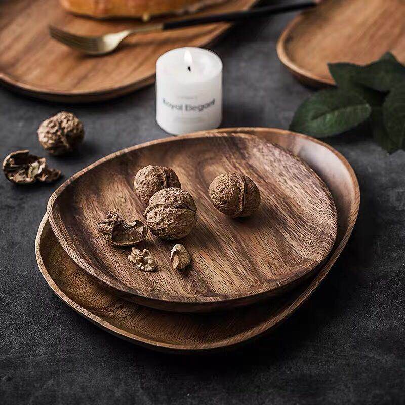 Asymmetrical Wooden Serving Platter