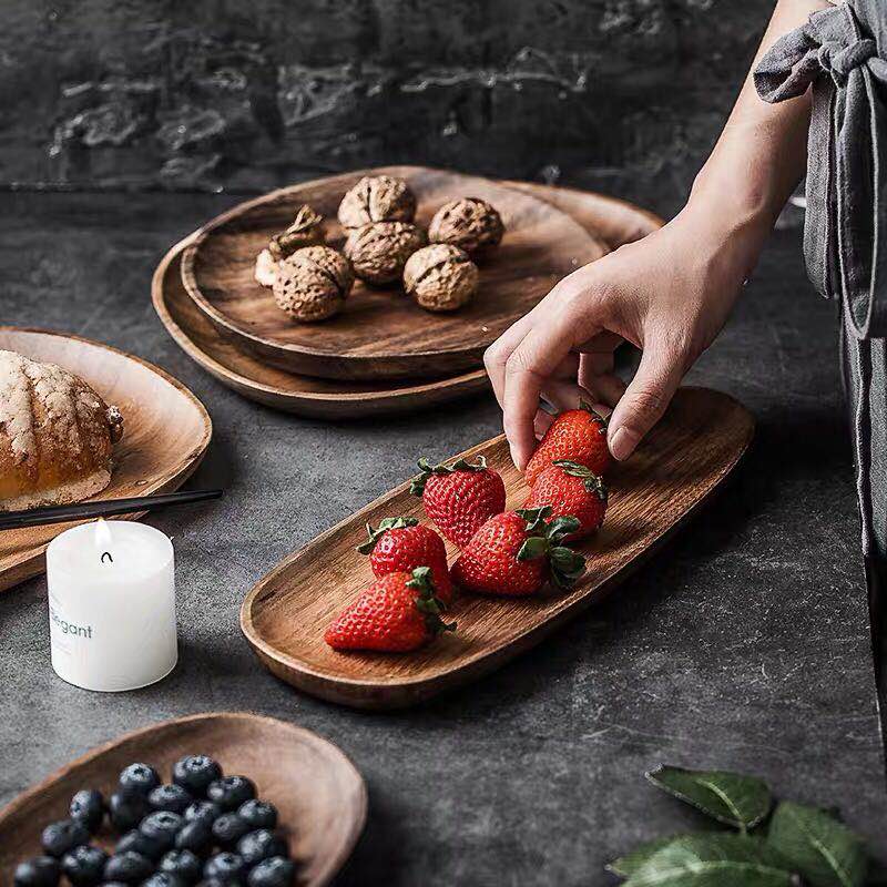 Asymmetrical Wooden Serving Platter